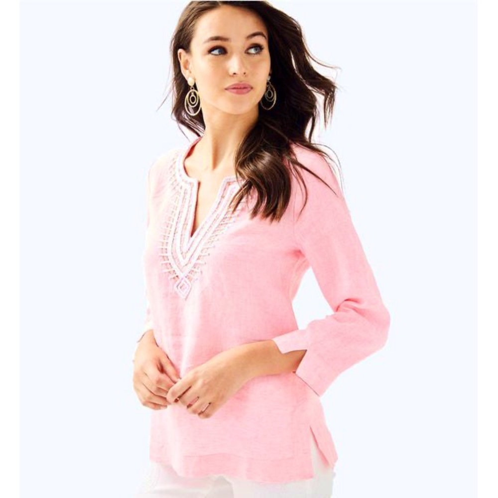 Lilly Pulitzer Amelia Island Beaded Embellished Tunic